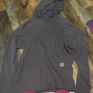 Carhartt Men’s Waffle-Knit Hoodie - Charcoal Gray